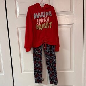 Beautees Red Hoodie with Heart Detail